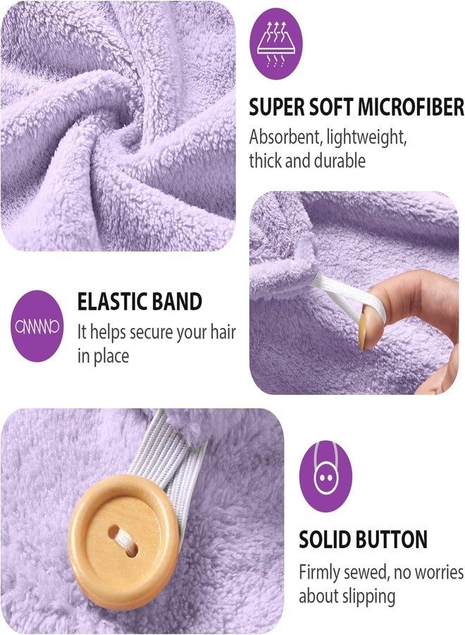 Fezora® Hair Towel Wrap for Women-Quick Drying Microfiber Towel for Hair with Elastic Loop for Tying-Super Absorbent Head Towels Wrap for Ladies Hair Turban (Purple) - Image 5