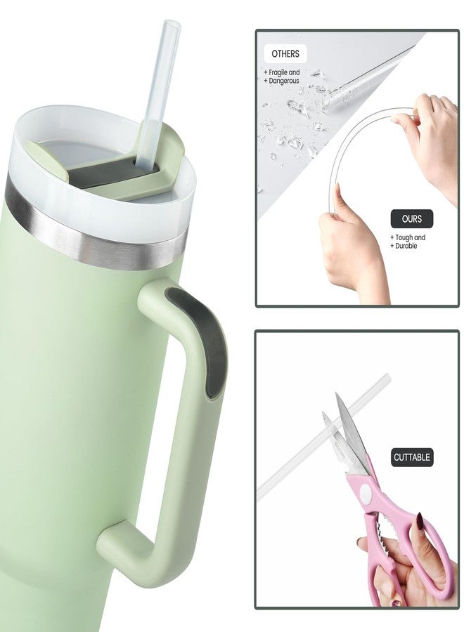 ALINK [DISHWASHER SAFE] 6 Pack Replacement Straws for Stanley 40 oz 30 oz Cup Tumbler, 12 inch Long Clear Reusable Plastic Straws with Brush for Stanley, Owala, Yeti Tumbler, BPA FREE - Image 4