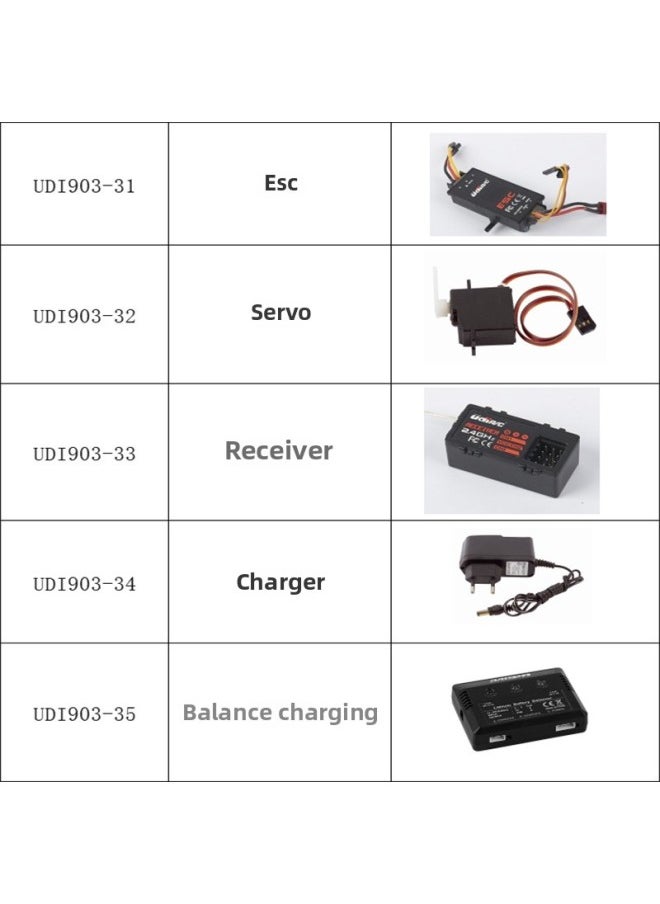 Youdi UDI903/UDI005 التحكم عن بعد غطاء هيكل القارب السريع محرك كهربائي جهاز التوجيه والعتاد استقبال ملحقات البطارية-اللون: محرك بدون فرش  - Image 3