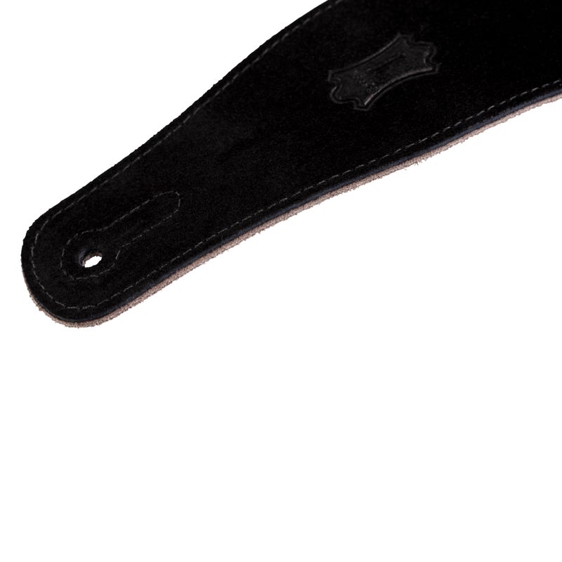 Levy's Leathers Simply Suede Series 2.5" Hand-Brushed Natural Dye Guitar Strap; Black (MS26-BLK) - Image 3