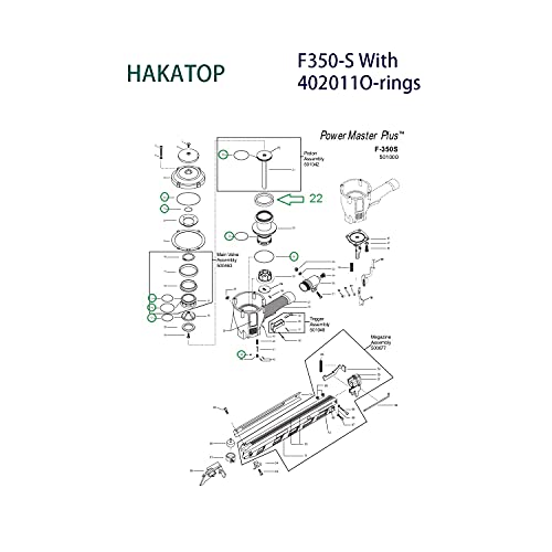 HAKATOP O-Ring Rebuild Kit for Paslode Framing Nailer F350-S with 402011 Cylinder Seal - Image 2