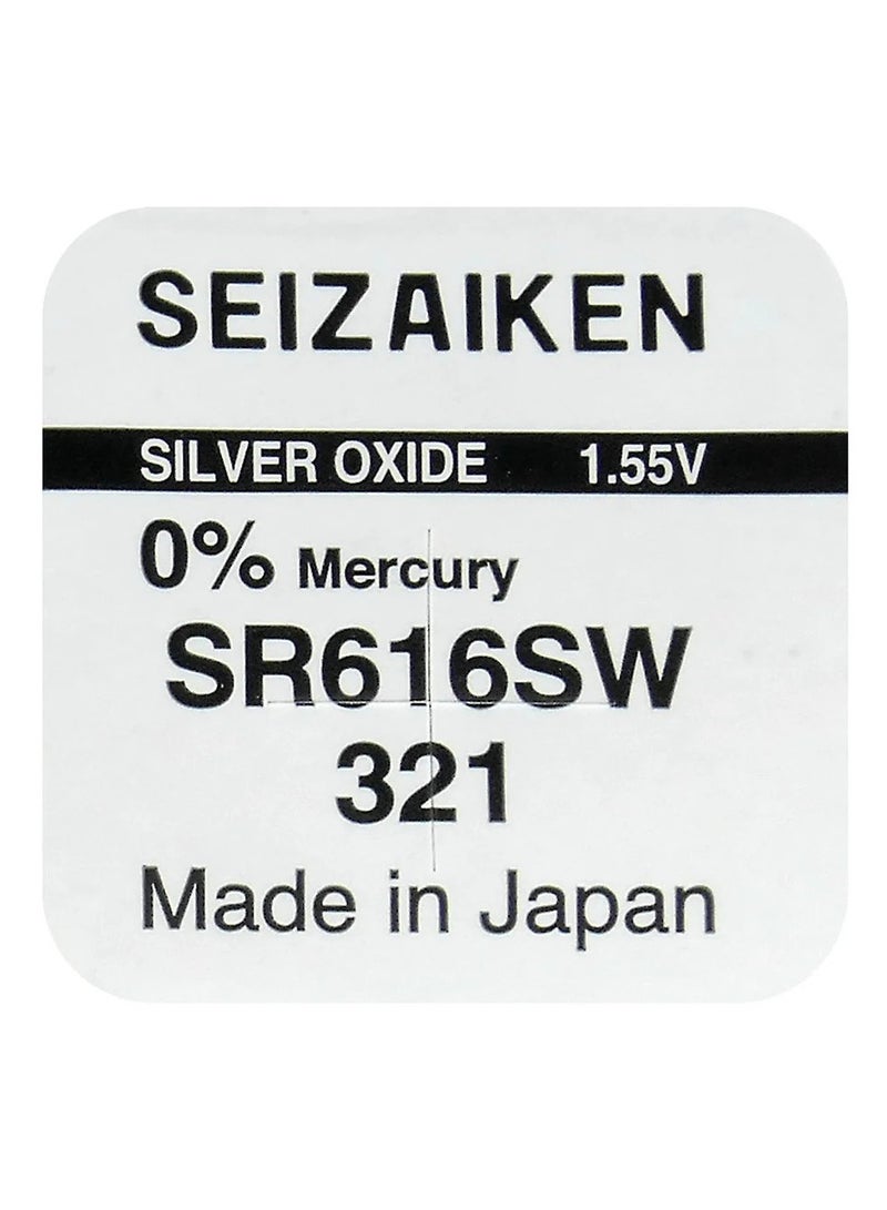 Seizaiken 10-Pieces Seizaiken / SEIKO 321 / SR616SW Silver Oxide 1.55V 0%Mercury (Watch) Batteries  - Image 2