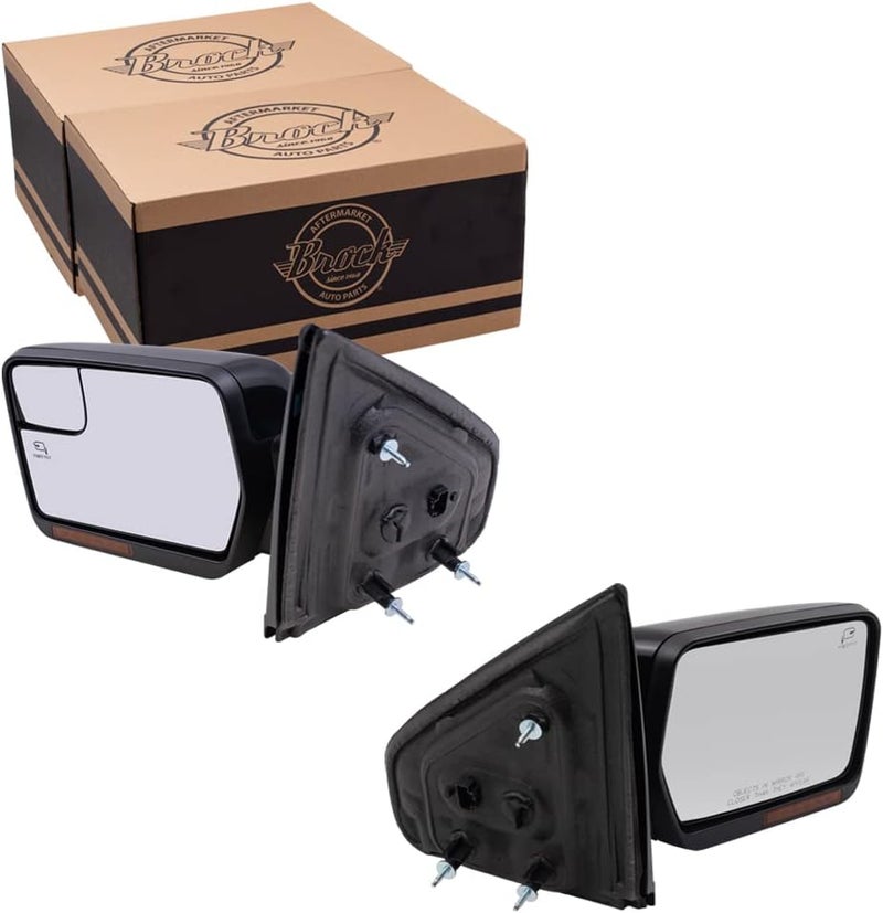 Brock Power Folding Side View Mirrors with Spotter Glass for 09-14 Ford F-150 - Image 1