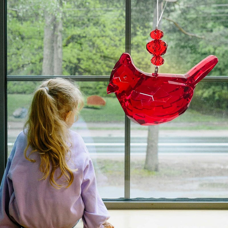 elskandi Cardinal of Comfort Visitor from Heaven Sympathy Gift Set Cardinal Memorial Gifts Bereavement Gifts Remembrance Gift for Loss of Father  Mom  Sister - Red Bird Crystal Window D?cor - Image 2