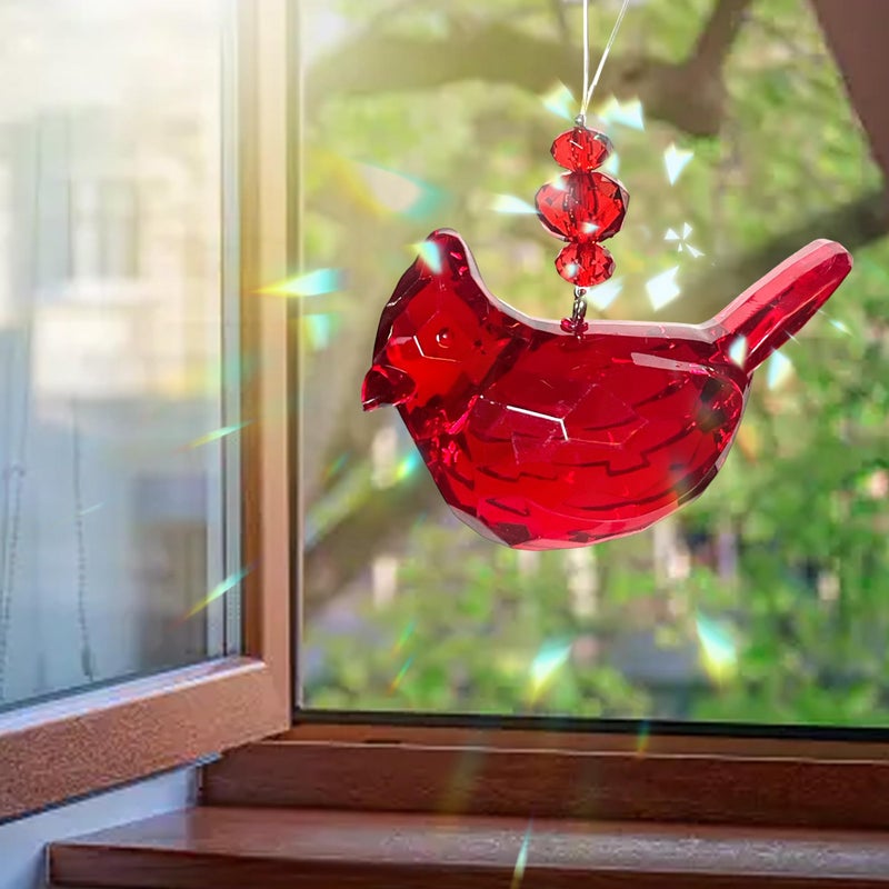 elskandi Cardinal of Comfort Visitor from Heaven Sympathy Gift Set Cardinal Memorial Gifts Bereavement Gifts Remembrance Gift for Loss of Father  Mom  Sister - Red Bird Crystal Window D?cor - Image 5