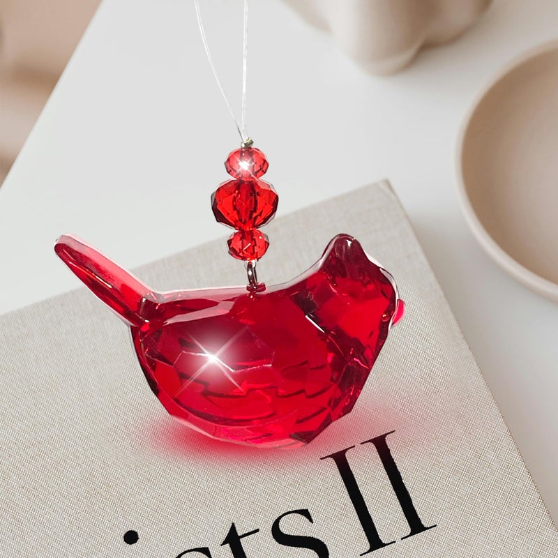 elskandi Cardinal of Comfort Visitor from Heaven Sympathy Gift Set Cardinal Memorial Gifts Bereavement Gifts Remembrance Gift for Loss of Father  Mom  Sister - Red Bird Crystal Window D?cor - Image 3