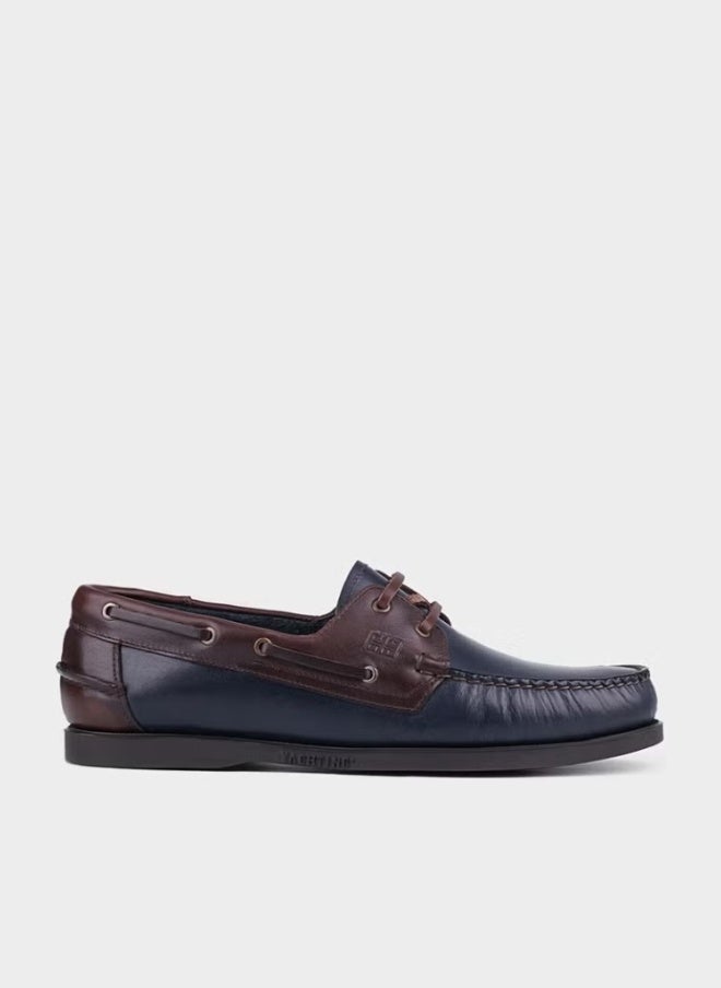 EXEL Leather Navy Blue Men's Casual Shoes - Image 1