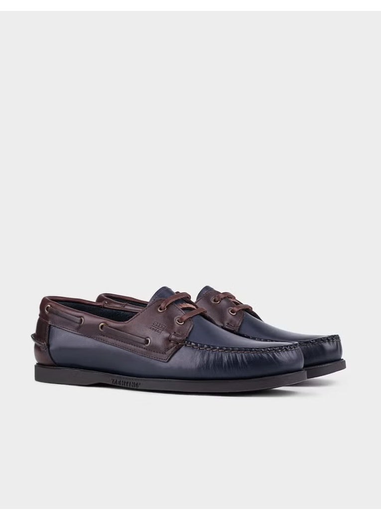 EXEL Leather Navy Blue Men's Casual Shoes - Image 3