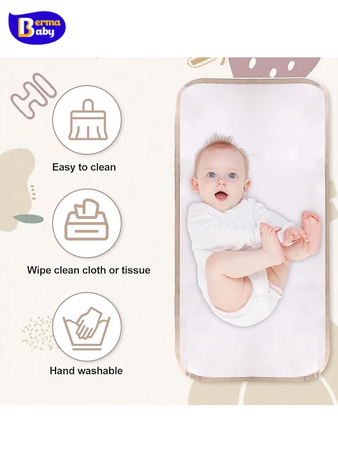 Berma Baby Portable Diaper Changing Pad - Waterproof Foldable Baby Changing Pad - Travel Diaper Changing Pad - Lightweight Changing Pad for Babies - Baby Changing Pad - Machine Washable (Pink)  - Image 3