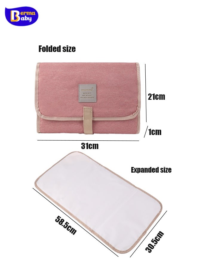 Berma Baby Portable Diaper Changing Pad - Waterproof Foldable Baby Changing Pad - Travel Diaper Changing Pad - Lightweight Changing Pad for Babies - Baby Changing Pad - Machine Washable (Pink)  - Image 2
