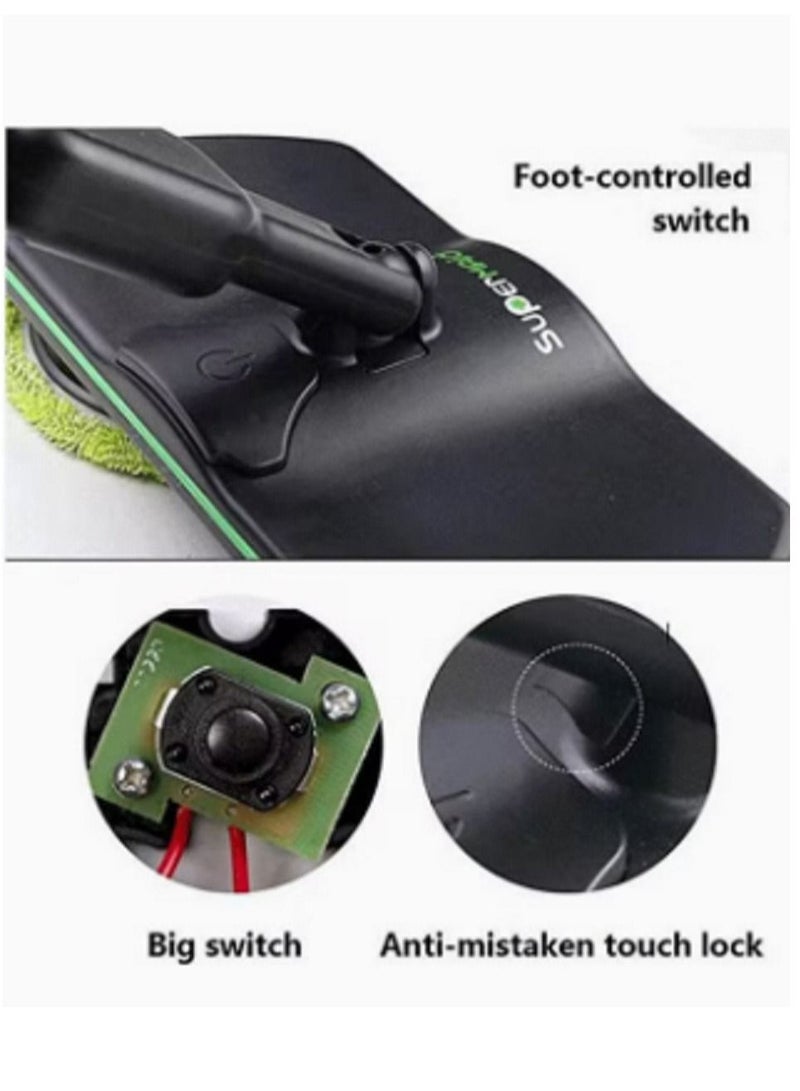 جهاز تنظيف وتلميع الأرضيات اللاسلكي القابل لإعادة الشحن من سوبر مايد، أسود - Image 2