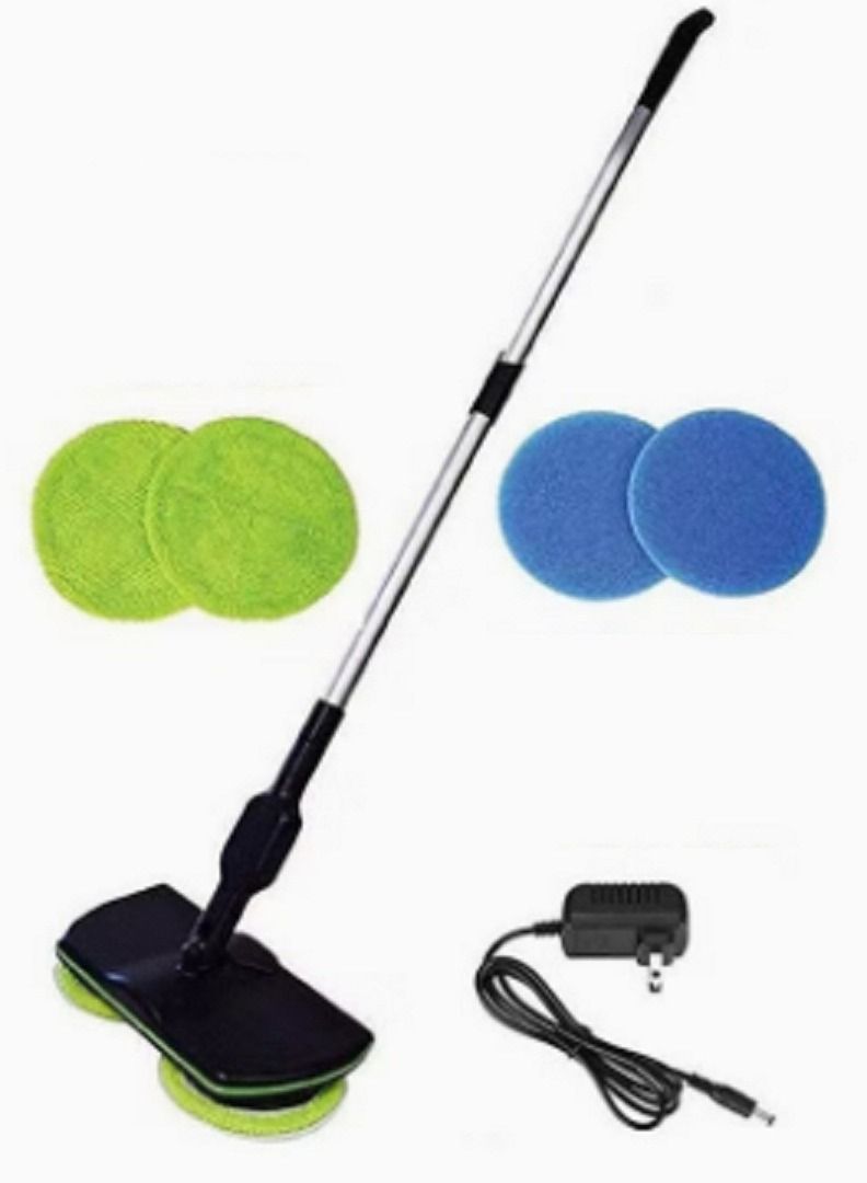 جهاز تنظيف وتلميع الأرضيات اللاسلكي القابل لإعادة الشحن من سوبر مايد، أسود - Image 1