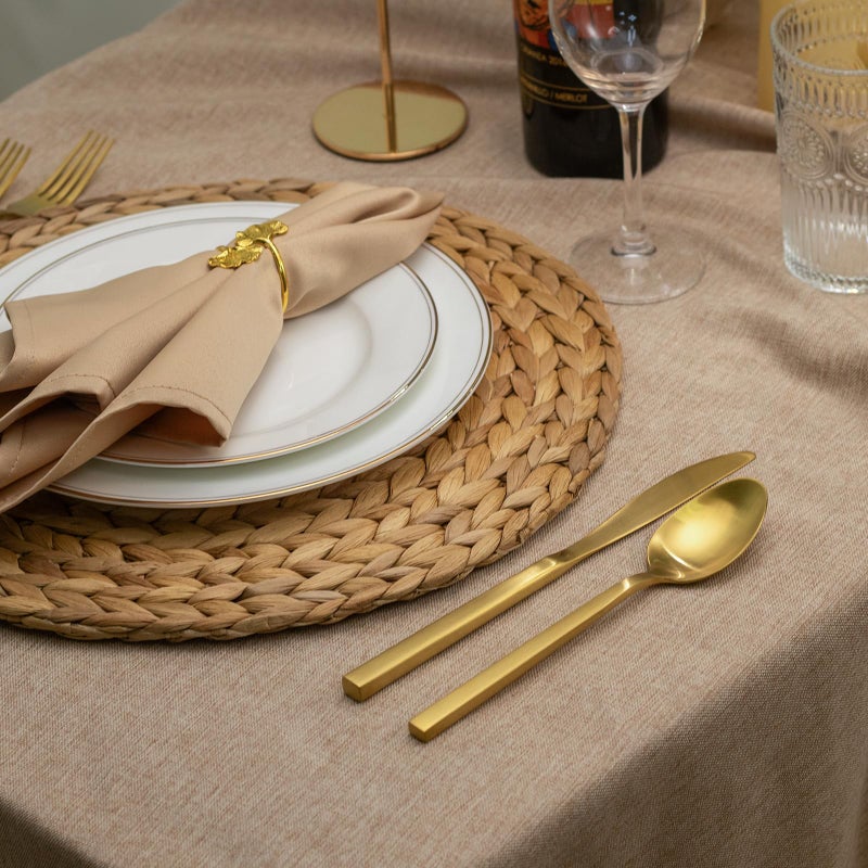 Alata Cube Gold 20-Piece Flatware Set, Forged Cutlery Set, Matte Gold Silverware Service for 4, Stainless Steel Tableware with Square Handle for Home/Restaurant, Dishwasher Safe - Image 3