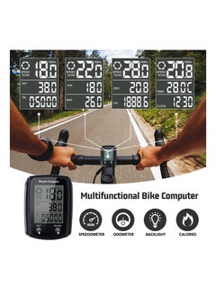 SYOSI Wired Bike Computer, MPH KM/H Bicycle Computer, Digital LCD Backlight Display Bike Speedometer, Waterproof Cycling Computers Odometer, Multifunctional Automatic Wake-up Odometer for Bike  - Image 2