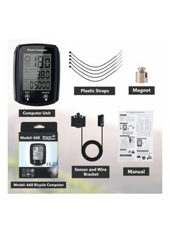 SYOSI Wired Bike Computer, MPH KM/H Bicycle Computer, Digital LCD Backlight Display Bike Speedometer, Waterproof Cycling Computers Odometer, Multifunctional Automatic Wake-up Odometer for Bike  - Image 3