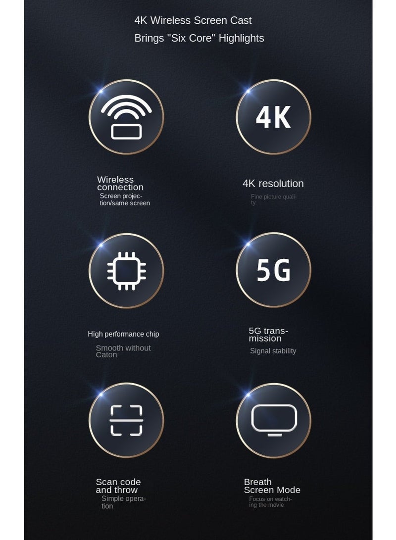 غاز محول شاشة لاسلكي Miracast مزود بمحول شاشة لاسلكي DLNA Airplay أسود - Image 5