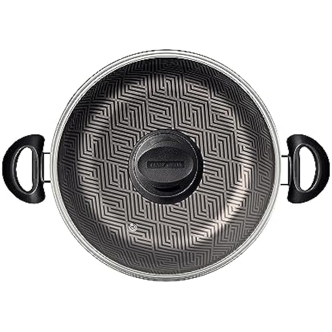 TRAMONTINA Paris Texture 26Cm 36L Black Aluminum Skillet With Interior And Exterior Starflon Max Pfoa Free Nonstick Coating - Image 3
