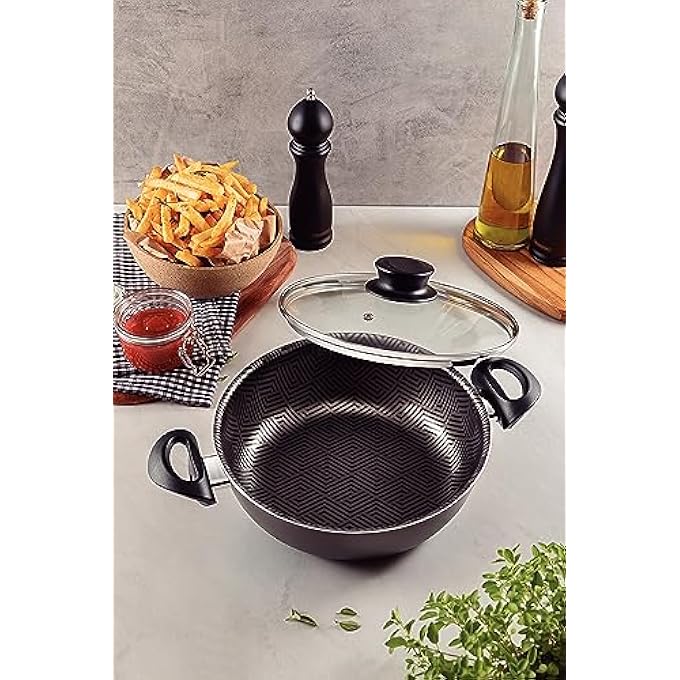 TRAMONTINA Paris Texture 26Cm 36L Black Aluminum Skillet With Interior And Exterior Starflon Max Pfoa Free Nonstick Coating - Image 5