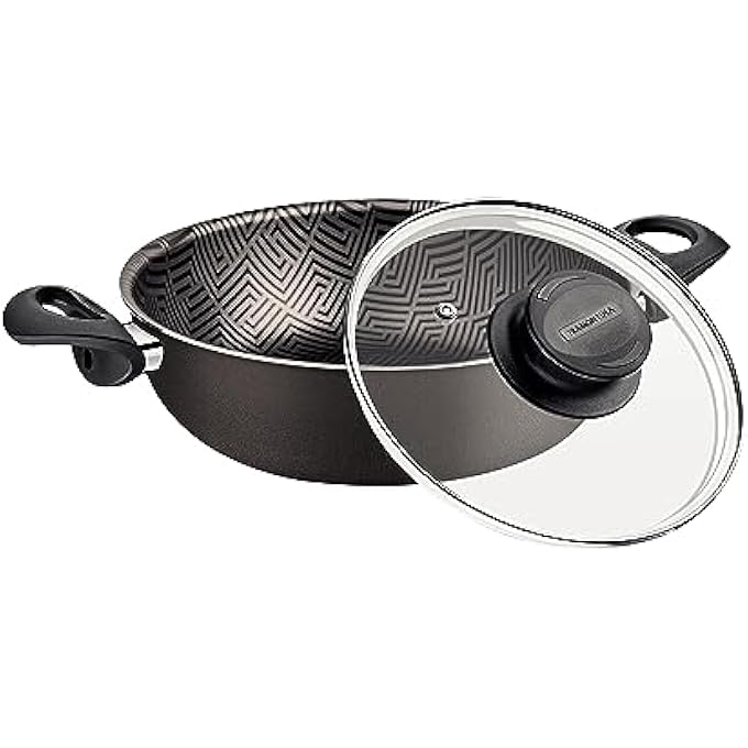 TRAMONTINA Paris Texture 26Cm 36L Black Aluminum Skillet With Interior And Exterior Starflon Max Pfoa Free Nonstick Coating - Image 2