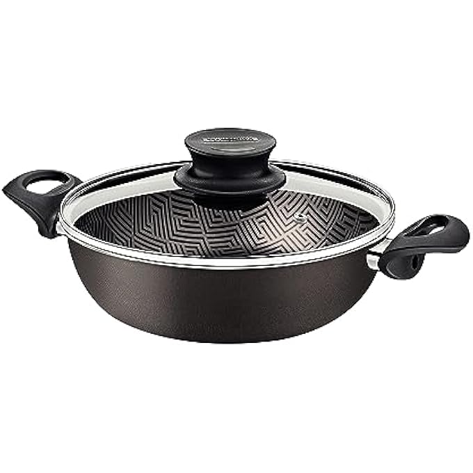TRAMONTINA Paris Texture 26Cm 36L Black Aluminum Skillet With Interior And Exterior Starflon Max Pfoa Free Nonstick Coating - Image 1