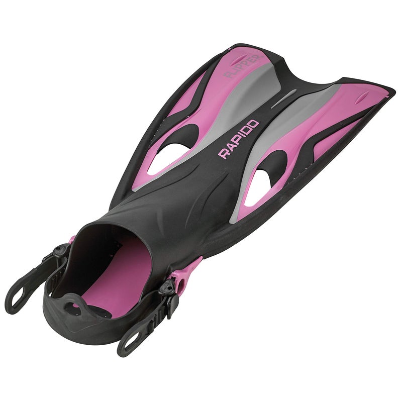 Phantom Aquatics Rapido Boutique Collection Italian Design Premium Tempered Glass Lens Anti-Fog Panoramic View Frameless Snorkel Mask, Elite Dry Snorkel Tube, Quick Adjust Fins - Mask Fin Snorkel Set - Image 3