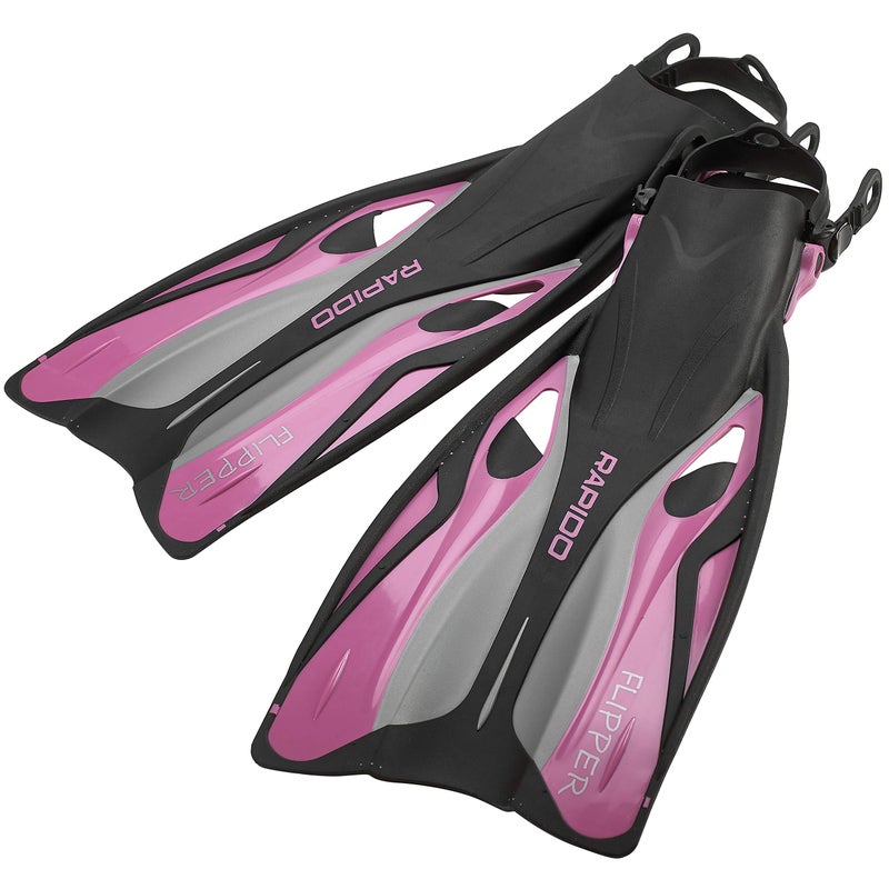 Phantom Aquatics Rapido Boutique Collection Italian Design Premium Tempered Glass Lens Anti-Fog Panoramic View Frameless Snorkel Mask, Elite Dry Snorkel Tube, Quick Adjust Fins - Mask Fin Snorkel Set - Image 5