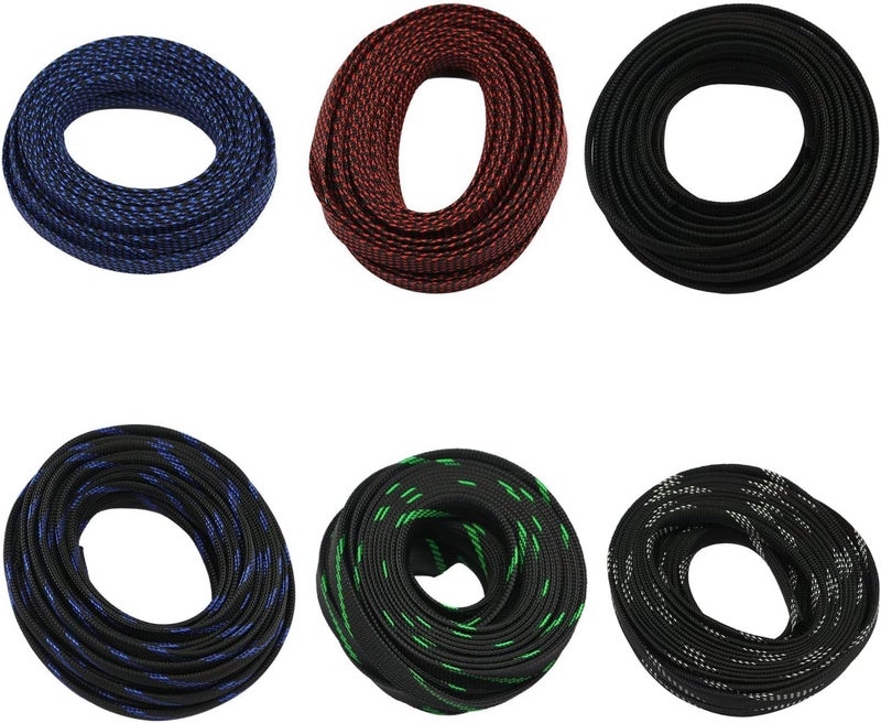 CBAZY 30ft PET Expandable Sleeving Wire Cable Sleeve (2/5", Green&Black) - Image 5
