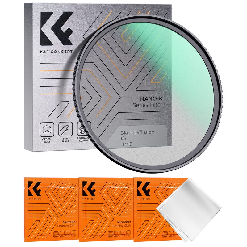 K&F CONCEPT 67mm Black Diffusion 1/4 Filter Mist Cinematic Effect Filter with 18 Multi-Layer Coatings for Video/Vlog/Portrait Photography (K-Series) - Image 1