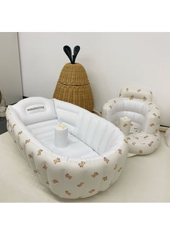 Stock Available Nordic Style Baby Inflatable Bathtub Multifunctional Bathing Tub Childrens Integrated Seating And Bathing Tub Love Bear