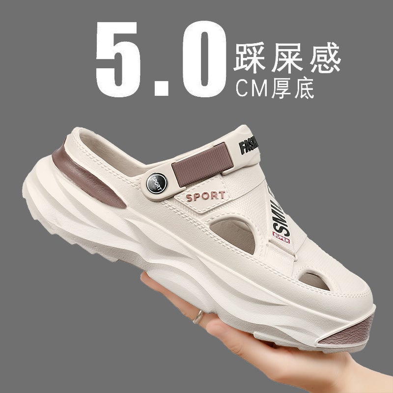 Hole Shoes Men'S Summer Outer Wear Wear-Resistant Plus Size Slippers Teenagers Outdoor Sports Beach Sandals - Image 2