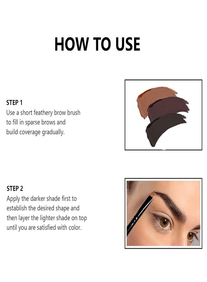 Adbeni 3 Eyebrow Cake Powder With Angled Eyebrow Brush, Natural finish, Applies evenly, Easily blendable, Dual-ended applicator, Long Lasting & Waterproof, Suit Every Skin Tone, Shade-01 - Image 5