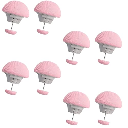 DIVOX Duvet Clips Mushroom Cover Pins Cotton Quilt Fixer Duvet Fasteners Grippers Anti-Movement Bed Clamps Sheet Holder for Socks Curtains Cove Fixing Clips (Pink, 8) - Image 1