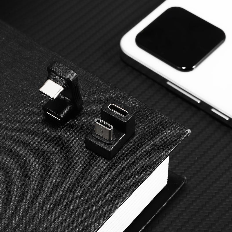 2pcs Angle USB C Adapter U-Shape Angled Adapter for Laptop Tablet - Image 1