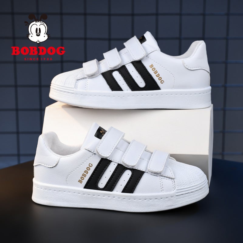 Babu Bean Children'S White Shoes Boys' Sneakers Leather Shell Head Girls Sports Casual Shoes For Students - Image 2