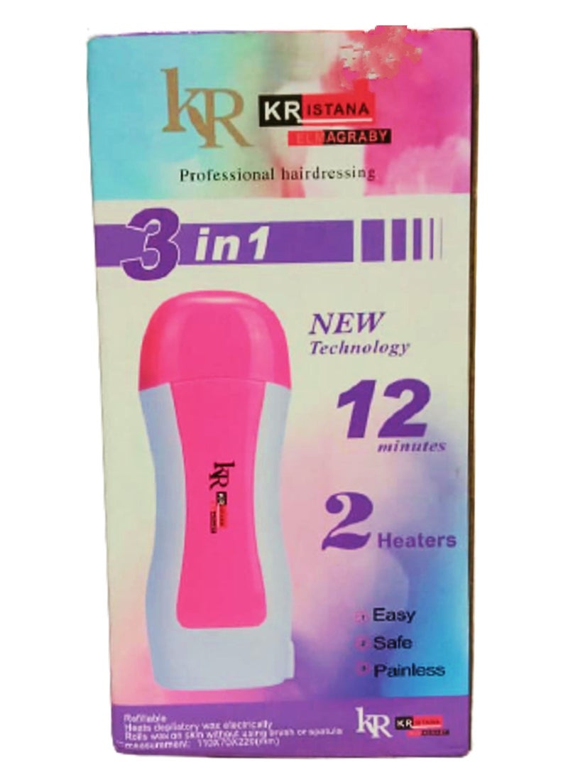 كي آر جهاز ازالة الشعر بالشمع 3 في 1 قابل للحمل