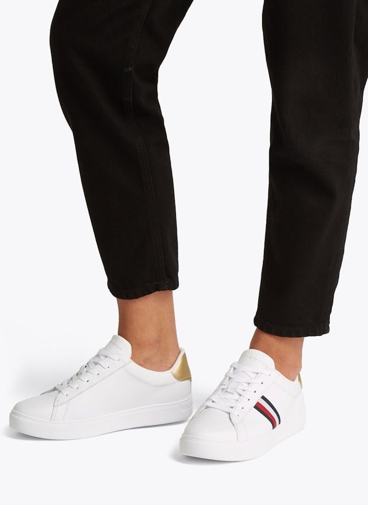 TOMMY HILFIGER - Logo Detail Lace Up Low Top Sneakers - Image 1