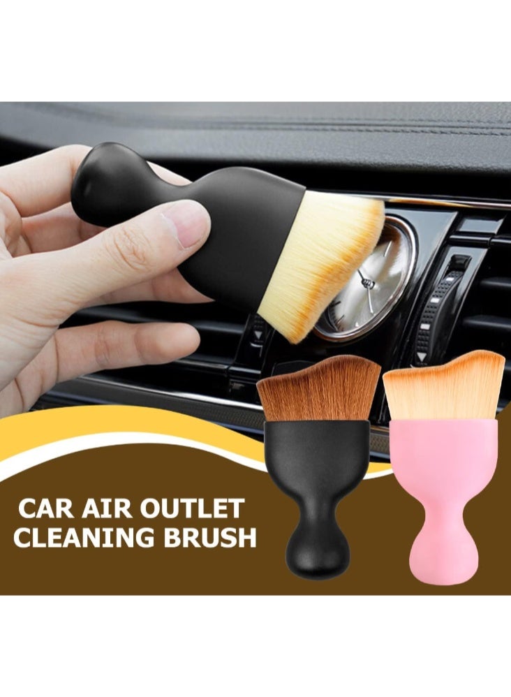 KISSUN Car Interior Detailing Brush, Auto Soft Hair Cleaning Brushes, Curved Dirt Dust Collectors, Removal Tool for Dashboard Air Conditioner Vents Leather, Scratch Free (Black/1PCS) - Image 4