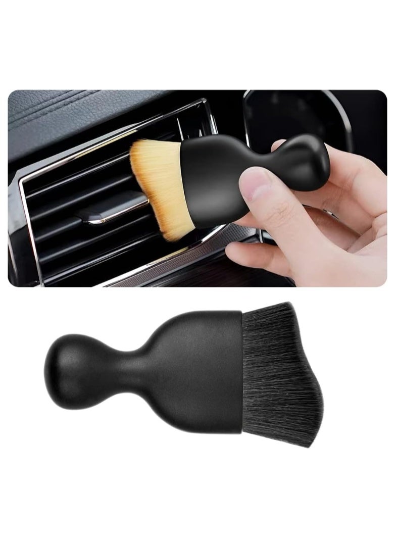 KISSUN Car Interior Detailing Brush, Auto Soft Hair Cleaning Brushes, Curved Dirt Dust Collectors, Removal Tool for Dashboard Air Conditioner Vents Leather, Scratch Free (Black/1PCS) - Image 5