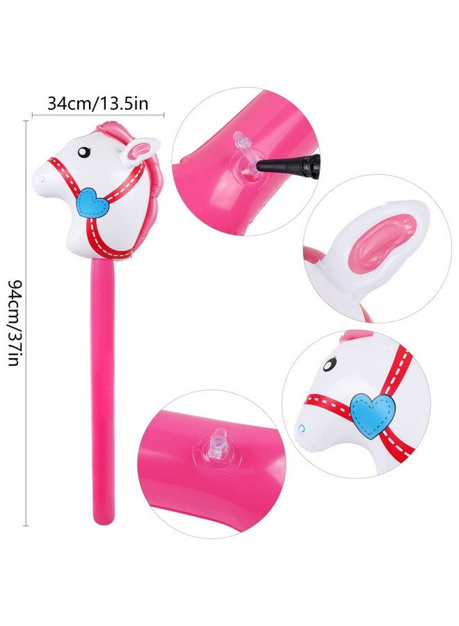 EVERMARKET 6 Pieces Inflatable Stick Horse,Inflatable Horsehead Stick Balloon Pony Stick for Christmas Horse Themed Birthday Party Decorations Supplies Favors Props Cowboy Horse Costume Stick,37 Inch - Image 3