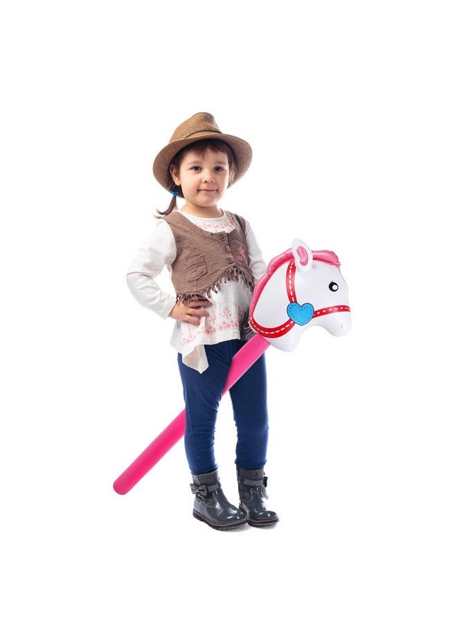 EVERMARKET 6 Pieces Inflatable Stick Horse,Inflatable Horsehead Stick Balloon Pony Stick for Christmas Horse Themed Birthday Party Decorations Supplies Favors Props Cowboy Horse Costume Stick,37 Inch - Image 5
