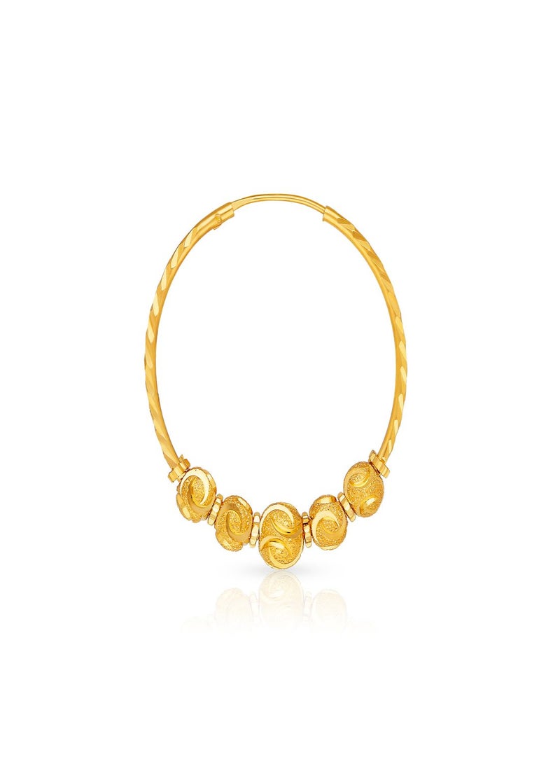 Malabar Gold and Diamonds 22 Karat 916 Purity Hoops & Bali Gold Earrings NVER007Y - Image 5