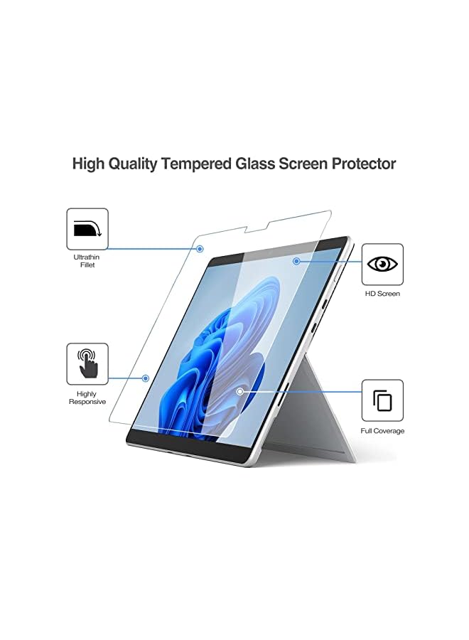 erorex 2 Pack Microsoft Surface Pro 8 / Surface Pro X 13 inch Screen Protector, Ultra Thin Tempered Glass Screen Film Guard for 13.0 Inch Microsoft Surface Pro 8 Pro X 2021 Release  - Image 3