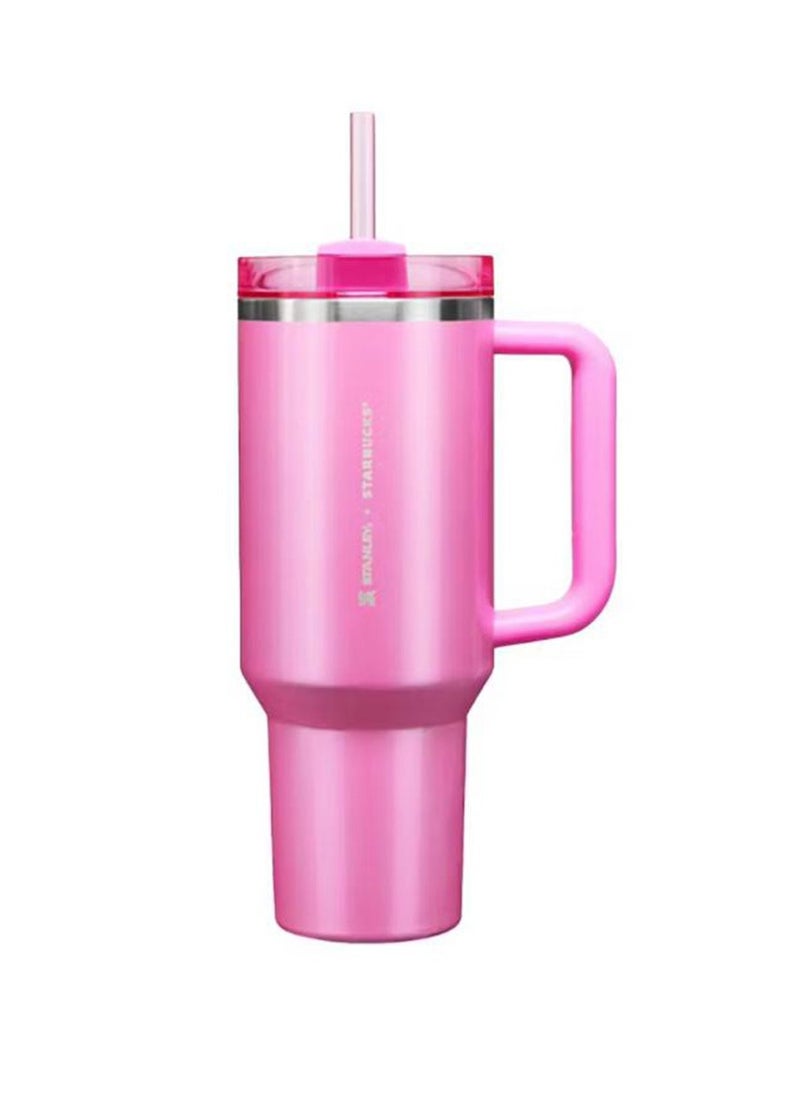 Stanley - Stanley Quencher H2.0 FlowState Tumbler 40OZ STARBUCKS PINK  Stainless Steel Vacuum Insulated with 3-Position Lid and Straw Perfect for Water Iced Tea Coffee On-the-Go Hydration Ideal Gift Stanley Cup - Image 1