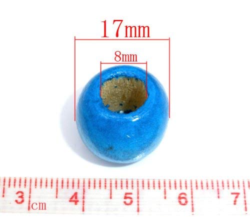 Craft Making Shop 200 Large Hole Wood Beads for Crafts and Macrame 17mm x 14mm Barrel Hair Beads with 8mm Large Hole Multicolor Assortment, 200 Count - Image 3