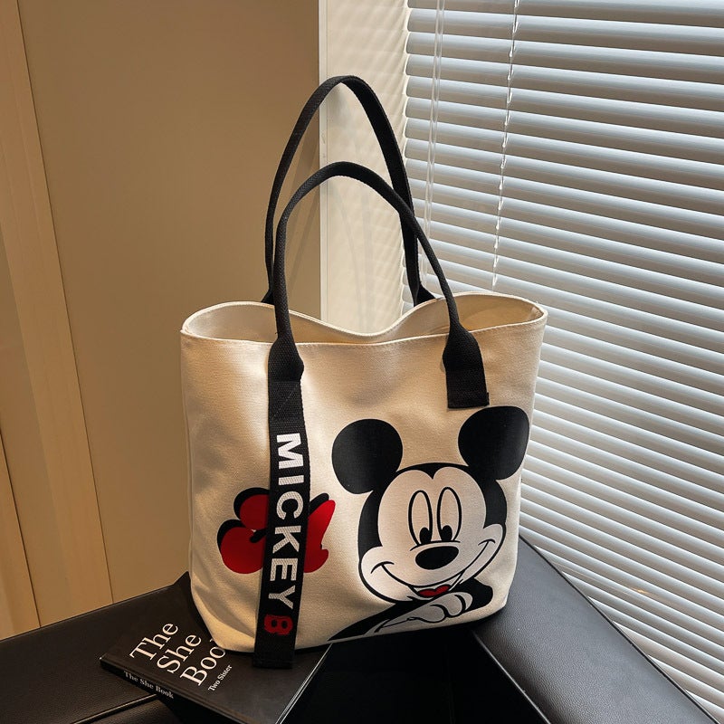 Cartoon Large-Capacity Canvas Bag Women'S New Satchel Shopping Bag Shoulder Bag College Student Class Work Clothing Tote Bag Trendy - Image 2