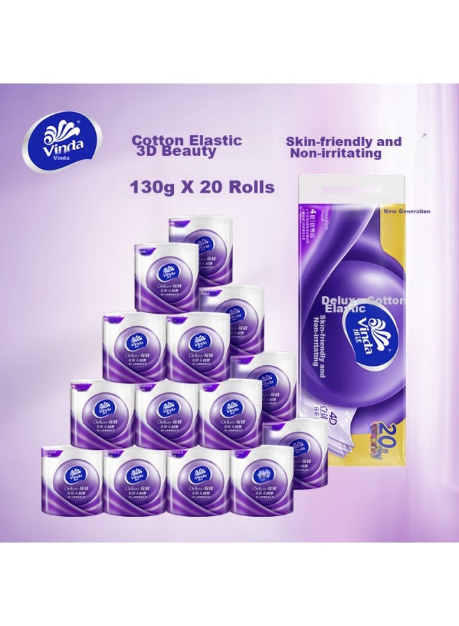 Vinda Core Roll Toilet Paper, Soft And Strong 4-ply 130g*20 Rolls, Gentle On Skin, No Irritation, Tissue Paper, Toilet Paper - Image 3