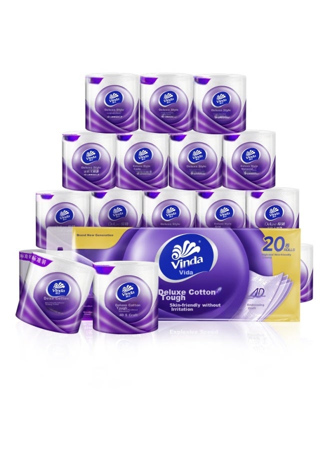 Vinda Core Roll Toilet Paper, Soft And Strong 4-ply 130g*20 Rolls, Gentle On Skin, No Irritation, Tissue Paper, Toilet Paper - Image 5