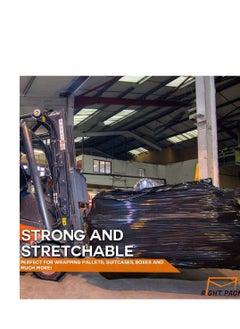 MARKQ [3 Rolls] Black Stretch Film Wrap - 500mm Heavy Duty Plastic Shrink Wrap for Pallet Wrap, Packing, Moving and Packaging - Cling Wrap  - Image 3