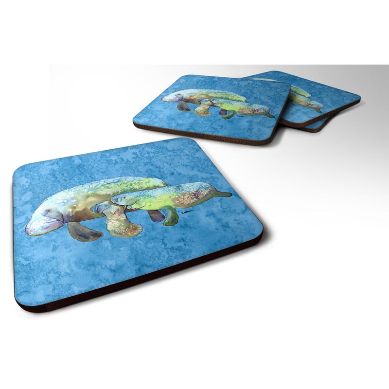 Caroline's Treasures ""Caroline's Treasures 8660FC Manatee Foam Coasters (Set of 4)  3.5"""" H x 3.5"""" W  Multicolor"" 