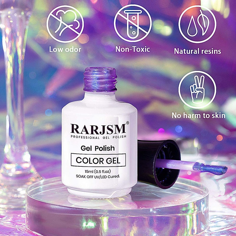 RARJSM Pearl Gel Nail Polish 15ML Lavender Gelpolish UV LED Nail Cure Required Quick Dry Shell Shiny Nail Gel Polish Varnish for NailStarter - Image 5